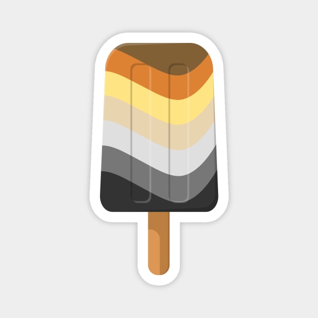 Cute Gay Bear Pride Flag Popsicle Magnet by LiveLoudGraphics