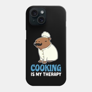 Cooking is my therapy cartoon Capybara Phone Case