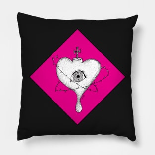 Sacred Heart on Pink Diamond Pillow