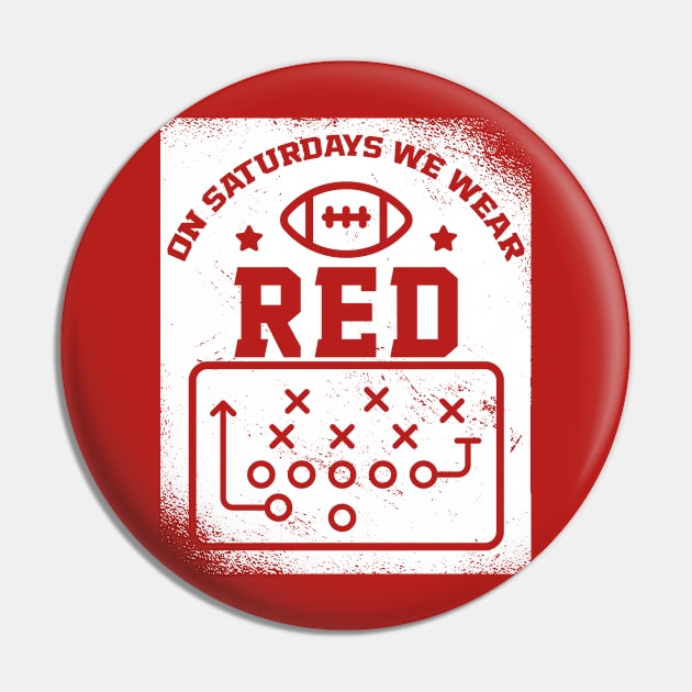 On Saturdays We Wear Red // Vintage School Spirit // Go Red Pin by SLAG_Creative