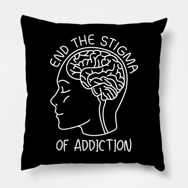 End The Stigma, Addiction Recovery, 12 Steps Pillow by WaBastian