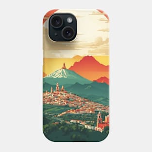 Atlixco Puebla Mexico Sunset Tourism Travel Vintage Poster Phone Case