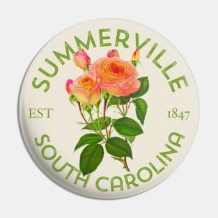 Summerville SC Vintage Style Roses Design Pin