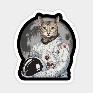 Astronaut Space Cat Moon Magnet