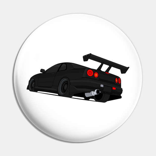 Skyline Gtr R34 Black Nissan Skyline Gtr R34 Pin Teepublic