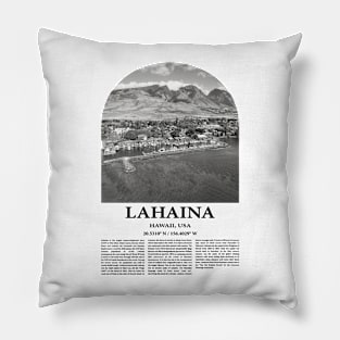 Lahaina Poster Inspired Newspaper Pillow