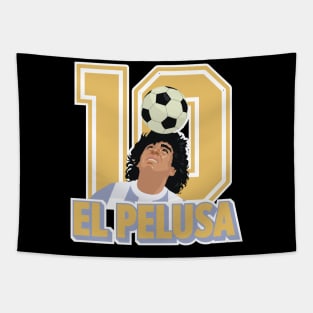 El Pelusa - Diego Maradona Head Juggle Portrait - Number 10 Tapestry