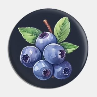 Blueberry Art Pin