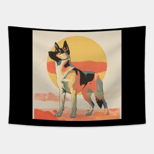 Norwegian Elkhound in 80's Tapestry