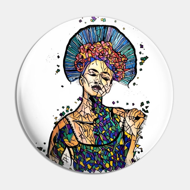 Mardi Gras Pin by KazArtDesigns