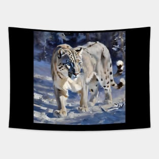 Snow Leopard Study Tapestry