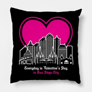 Valentine's Day in San Diego City Pillow