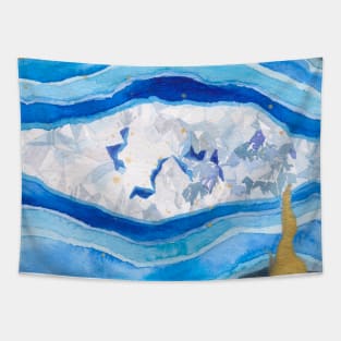 Agate Slice Watercolour Illustration Tapestry