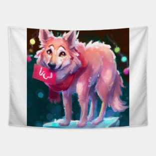 Cute Alpha Wolf Drawing Tapestry