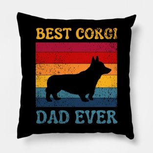 Best Corgi Dad Ever, Vintage Cute Pembroke Welsh Corgi Pillow