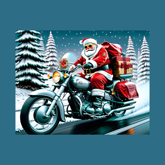 Santa on a Motorcycle by rturnbow