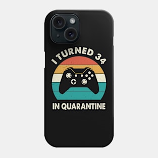 I Turned 34 In Quarantine - Sunset Retro Vintage 1986 34th Birthday Gift Phone Case