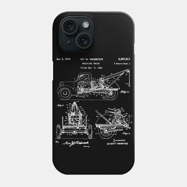 Wrecking Truck Patent 1943 wrecking truck gifts Phone Case by Anodyle