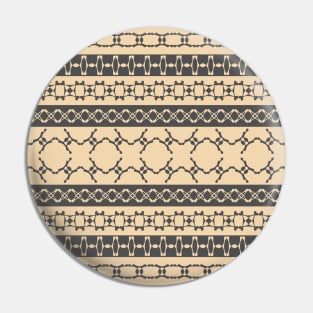 Ethnic style ornament (dark gray and sand) Pin