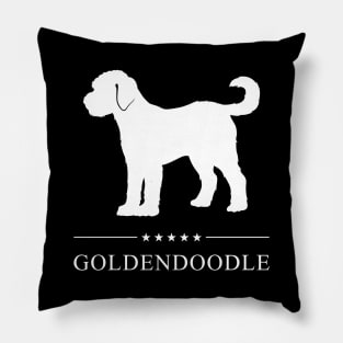 Goldendoodle Dog White Silhouette Pillow