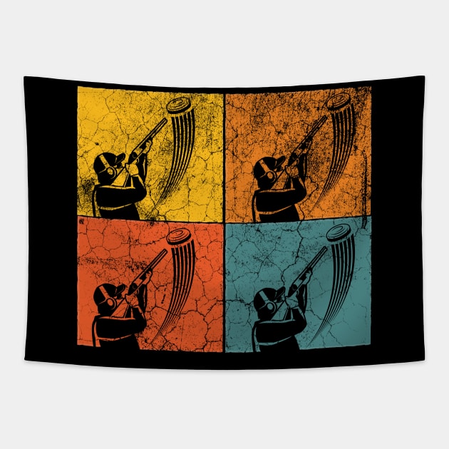 Retro Vintage  Clay Pull Clay Shooting Tapestry by PhiloArt