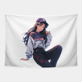 Misato Katsuragi Anime girl Illustration streetwear 4 Tapestry