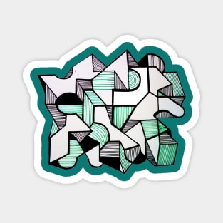 Geometric city abstract modern Magnet