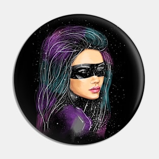 Beautiful cosmos girl on a black background. Pin