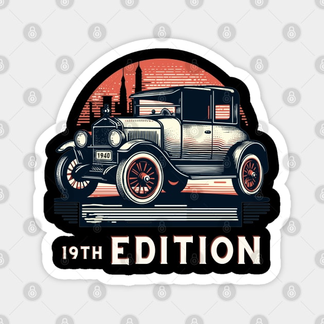 19th Edition Car Enthusiast Tee Magnet by AlephArt