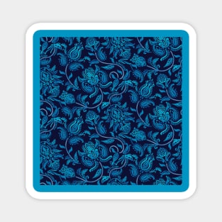 Blue Paisley Dark Background Magnet