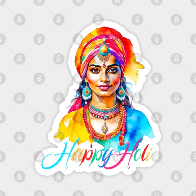 Happy Holi Woman Magnet by HolidayBug