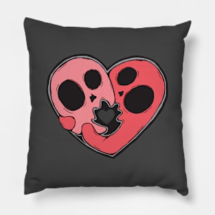 Valentine Day Snuggle Skulls Pillow