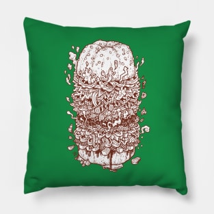 Foodle Burger by Lei Melendres Pillow