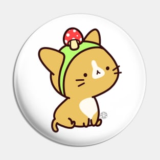 Mushroom Hat Cat Pin