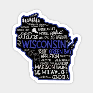 Green Bay Wisconsin cute Osseo, Kenosha, Racine, Appleton, Waukesha, Eau Claire Magnet