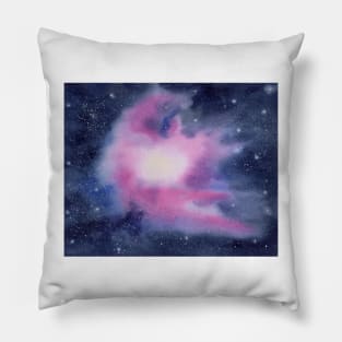 Galaxy with pink nebula Pillow