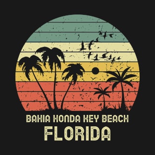 Bahia Honda Key Beach Florida Retro Vintage Sunset T-Shirt