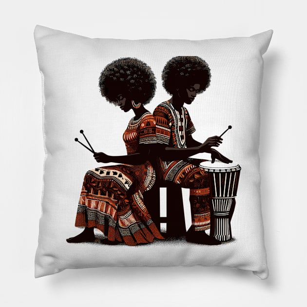 Afrocentric Drums Pillow by Graceful Designs