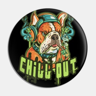 Chill Out: Hip Hop Bulldog Art Piece Pin