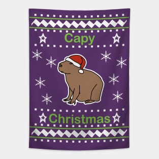 Capybara says Capy Christmas Tapestry