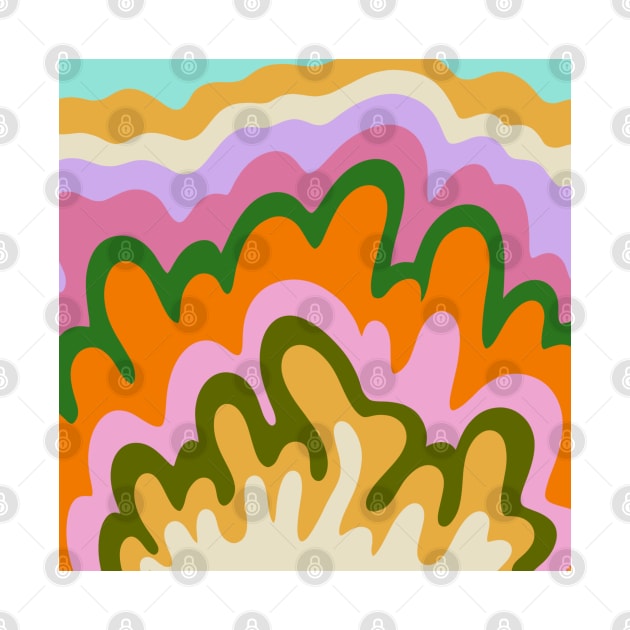 70s Hippie Retro Abstract Colorful Explosion by Trippycollage