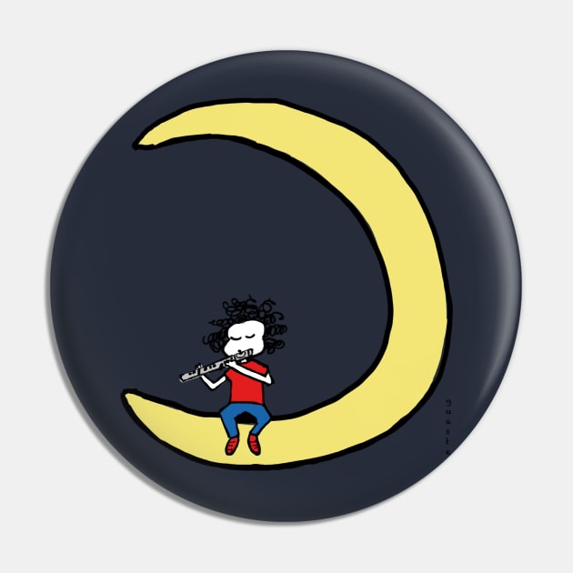 Moon and flute Pin by Guastevi