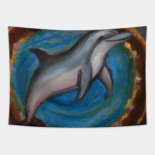 Dolphin with a Crown Tapestry