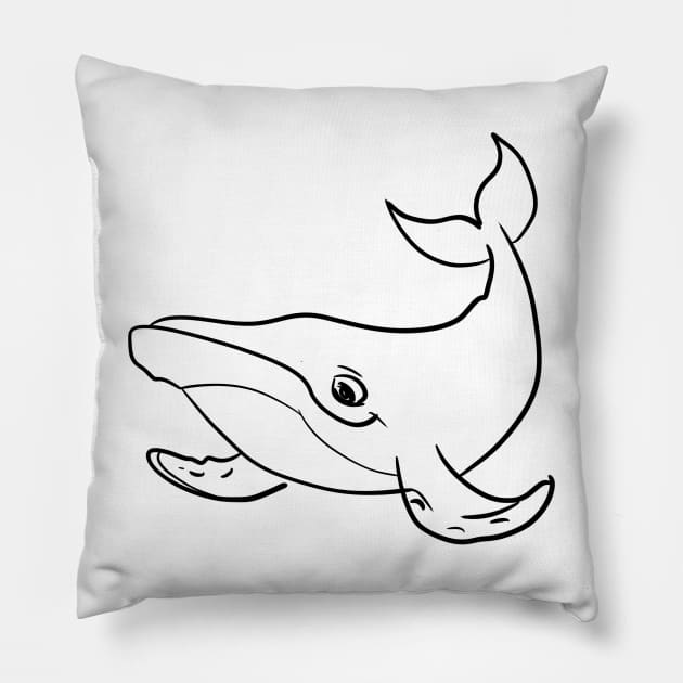 Stick figure whale Pillow by WelshDesigns