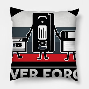 Vhs cassette Floppy disk nerd geek Retro gift Pillow