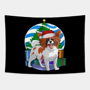 Papillon Cute Santa Christmas Gift Tapestry