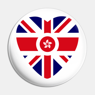 British Hong Konger Multinational Patriot Flag Series (Heart) Pin