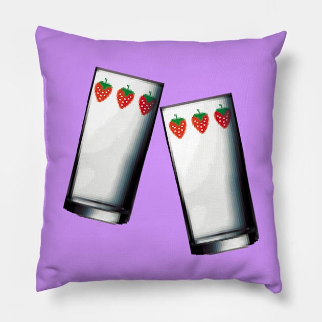 Nana strawberry glasses - Pixel Art #004 Pillow by Pixelart World 