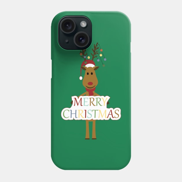 Merry Christmas reindeer Phone Case by grafart