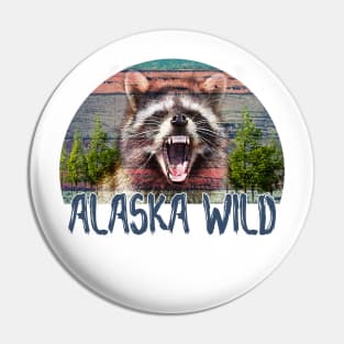 alaska wild t-shirt Pin